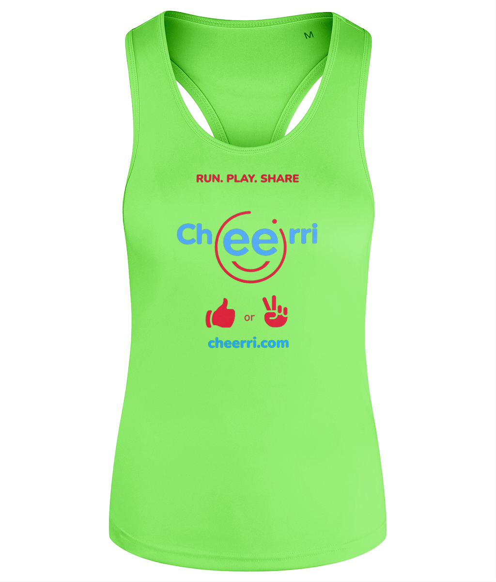 Cheerri Active Vest | Run.Play.Share - Thumbs Up / Peace Sign Edition | Shaped Fit