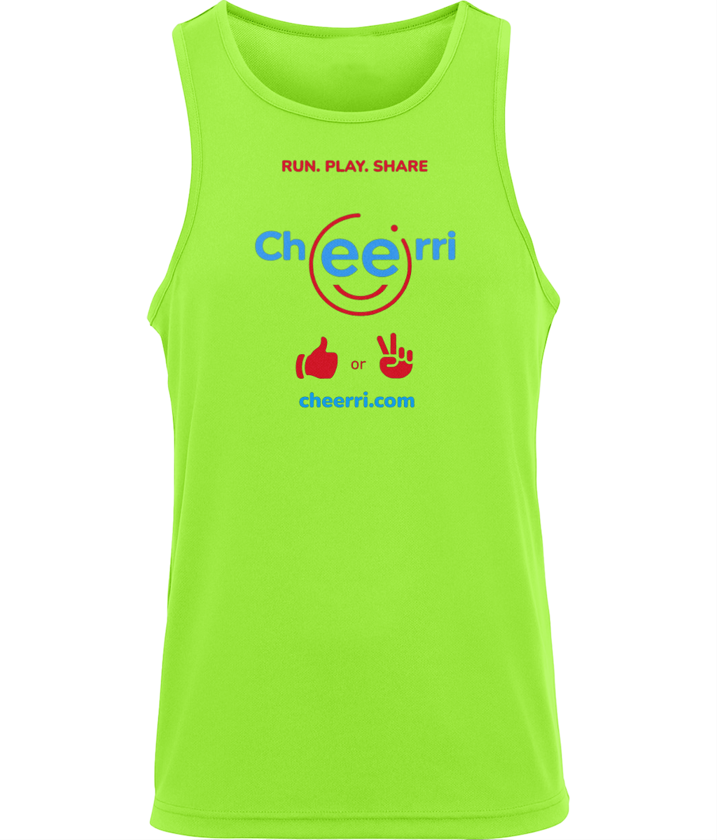 Cheerri Active Vest | Run.Play.Share - Thumbs Up / Peace Sign Edition | Standard Fit