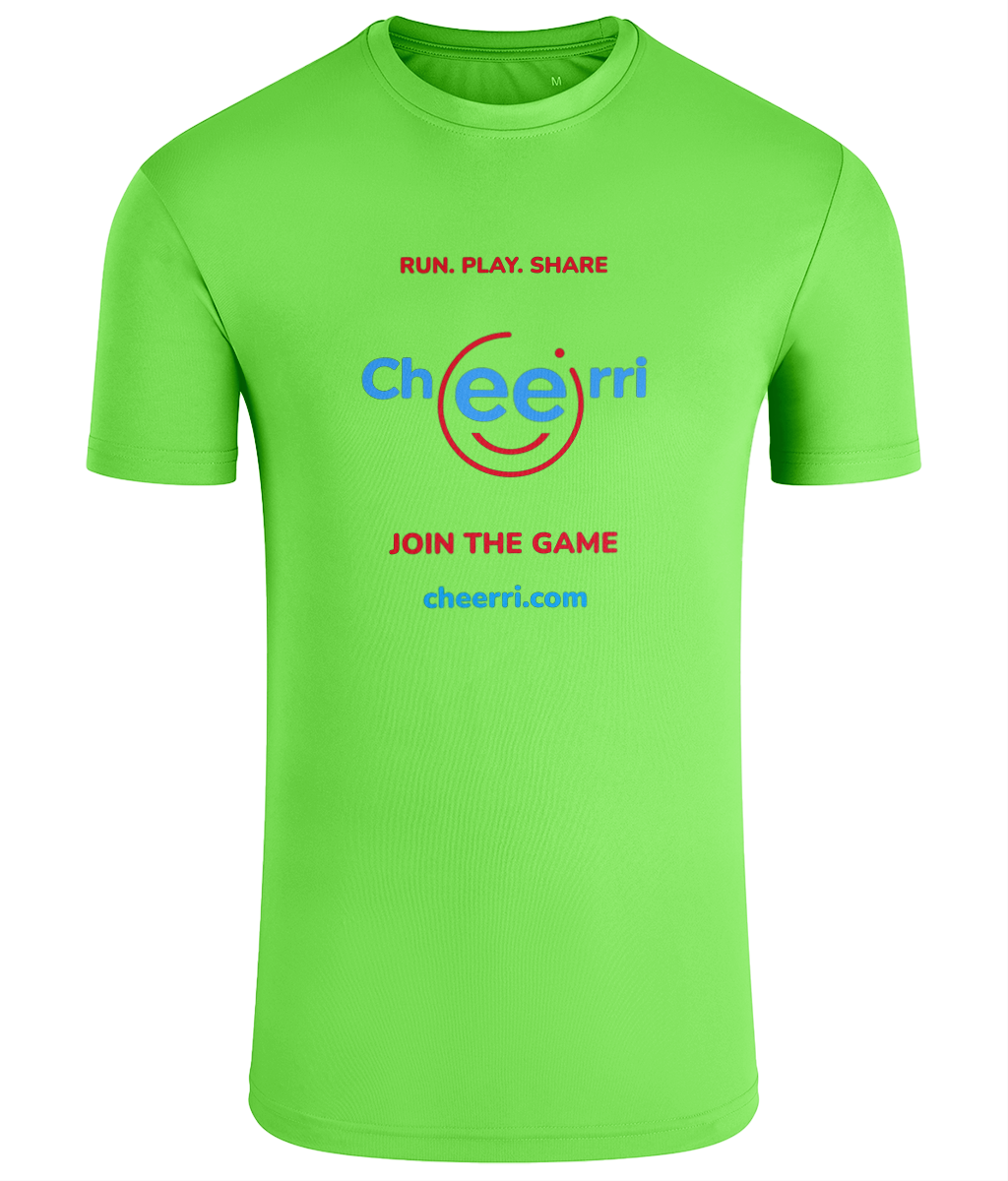 Cheerri Active T-Shirt | Run.Play.Share - Join the Game Edition | Standard Fit