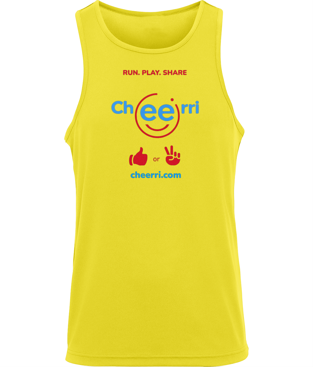 Cheerri Active Vest | Run.Play.Share - Thumbs Up / Peace Sign Edition | Standard Fit