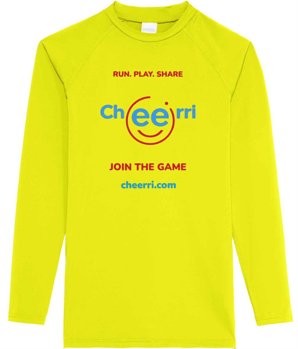 Cheerri Active Long Sleeve T-Shirt | Run.Play.Share - Join the Game Edition | Standard Fit